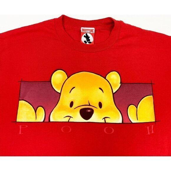 Vintage Winnie The Pooh T-Shirt Red XL Mickey Inc Disney Cartoon Single Stitch - Picture 3 of 8